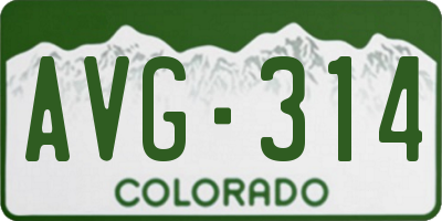 CO license plate AVG314