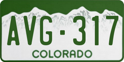 CO license plate AVG317