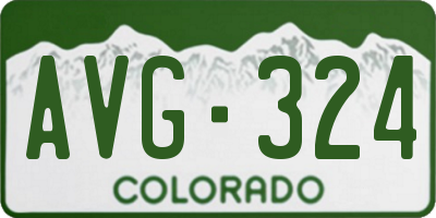 CO license plate AVG324