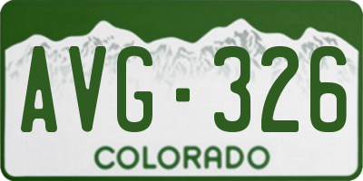 CO license plate AVG326