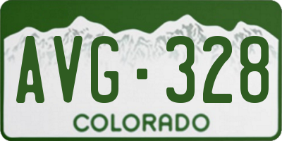 CO license plate AVG328
