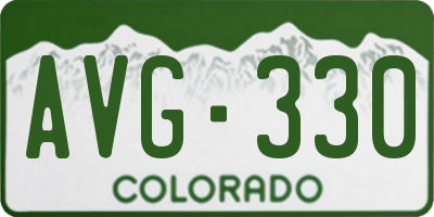 CO license plate AVG330