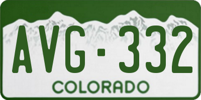 CO license plate AVG332