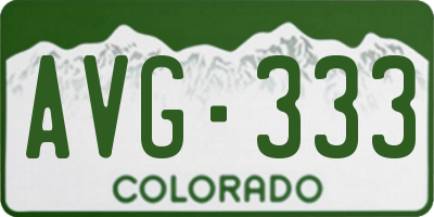 CO license plate AVG333