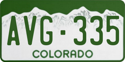 CO license plate AVG335