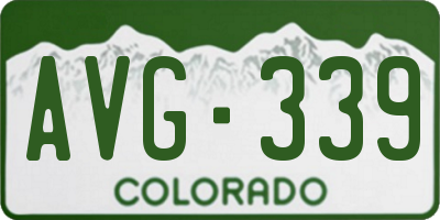 CO license plate AVG339