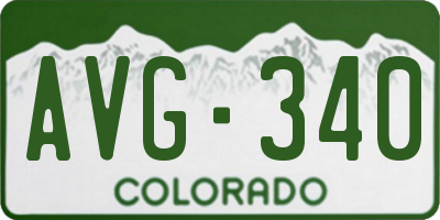 CO license plate AVG340