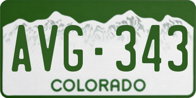 CO license plate AVG343