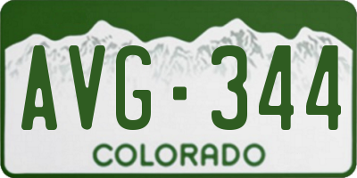 CO license plate AVG344