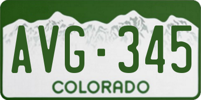 CO license plate AVG345
