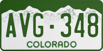 CO license plate AVG348