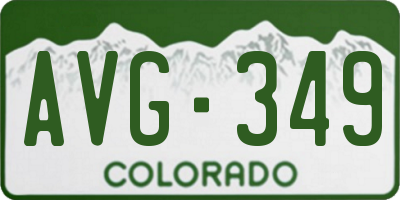 CO license plate AVG349