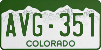 CO license plate AVG351