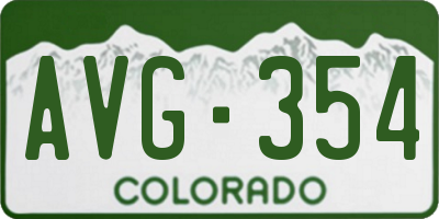 CO license plate AVG354