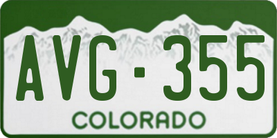 CO license plate AVG355