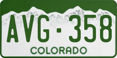 CO license plate AVG358