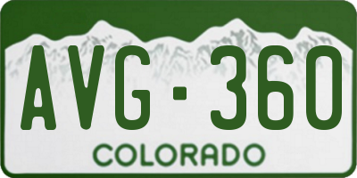 CO license plate AVG360