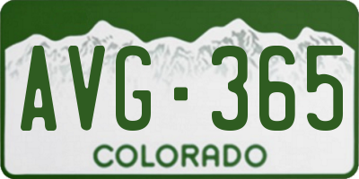 CO license plate AVG365