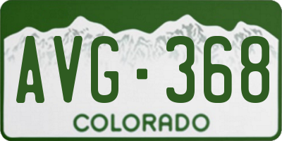 CO license plate AVG368