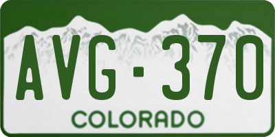 CO license plate AVG370