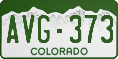 CO license plate AVG373