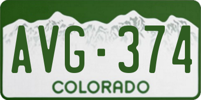 CO license plate AVG374