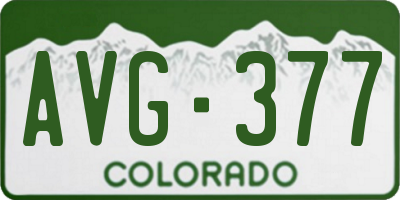CO license plate AVG377