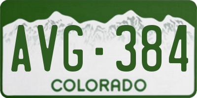 CO license plate AVG384