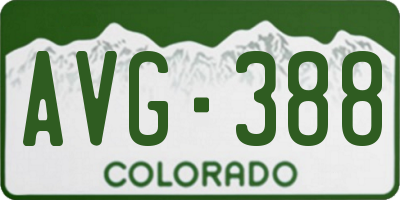 CO license plate AVG388