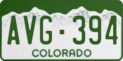 CO license plate AVG394