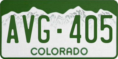 CO license plate AVG405