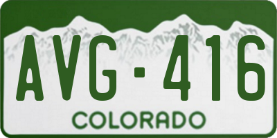 CO license plate AVG416