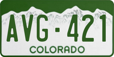 CO license plate AVG421