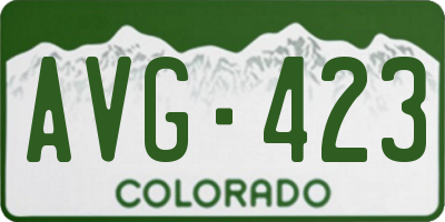 CO license plate AVG423