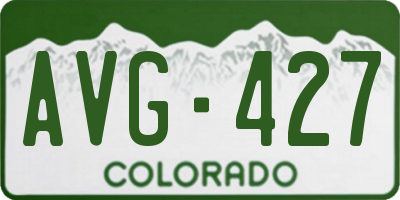 CO license plate AVG427