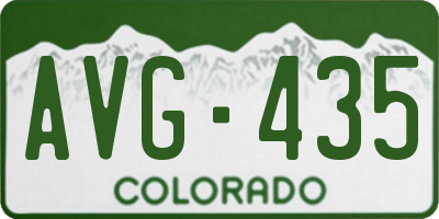 CO license plate AVG435