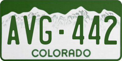 CO license plate AVG442