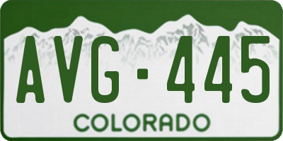 CO license plate AVG445