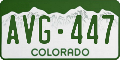 CO license plate AVG447