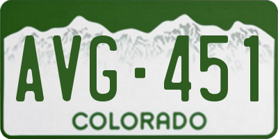 CO license plate AVG451