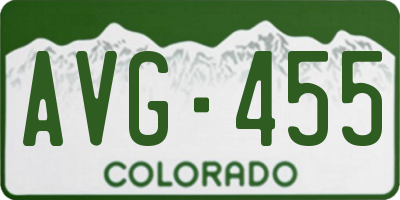 CO license plate AVG455