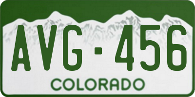 CO license plate AVG456