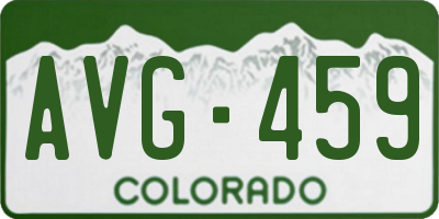 CO license plate AVG459