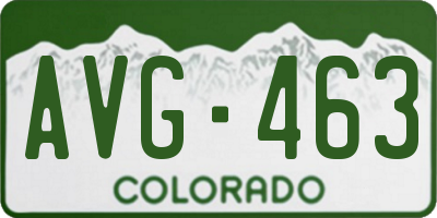 CO license plate AVG463