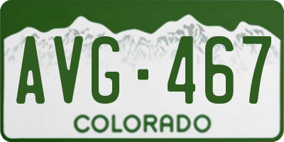 CO license plate AVG467