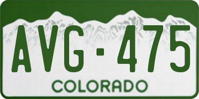 CO license plate AVG475