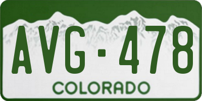 CO license plate AVG478