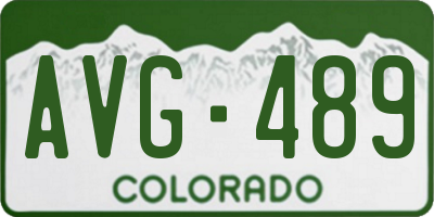 CO license plate AVG489