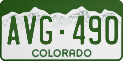 CO license plate AVG490