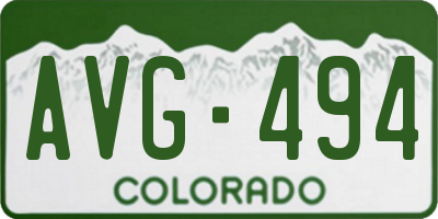 CO license plate AVG494